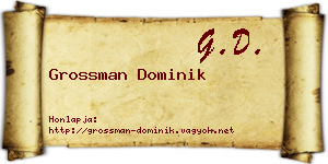 Grossman Dominik névjegykártya